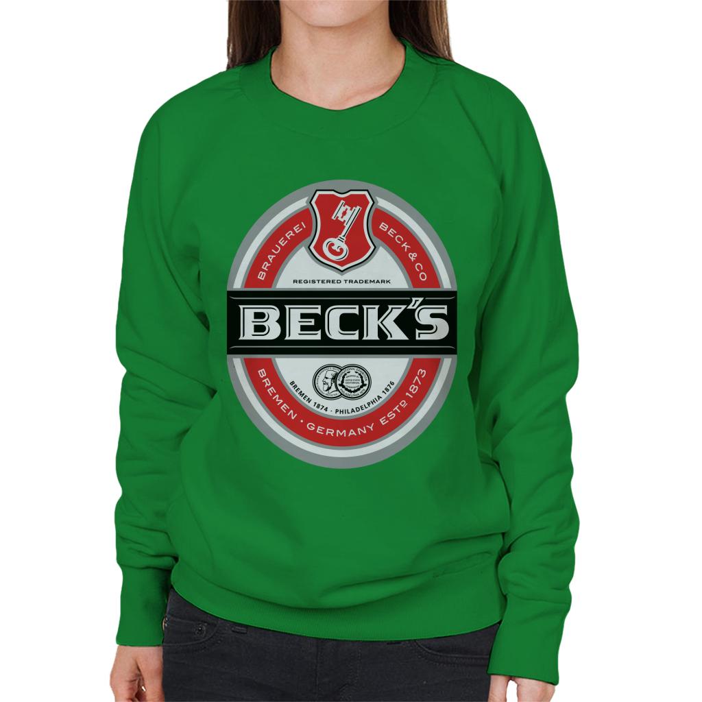 Beck's Brauerei Label Women's Sweatshirt-ALL + EVERY