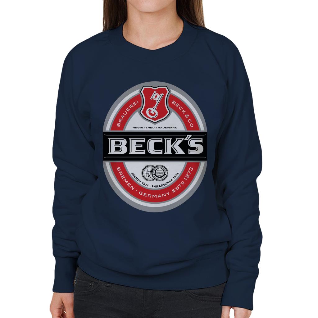 Beck's Brauerei Label Women's Sweatshirt-ALL + EVERY