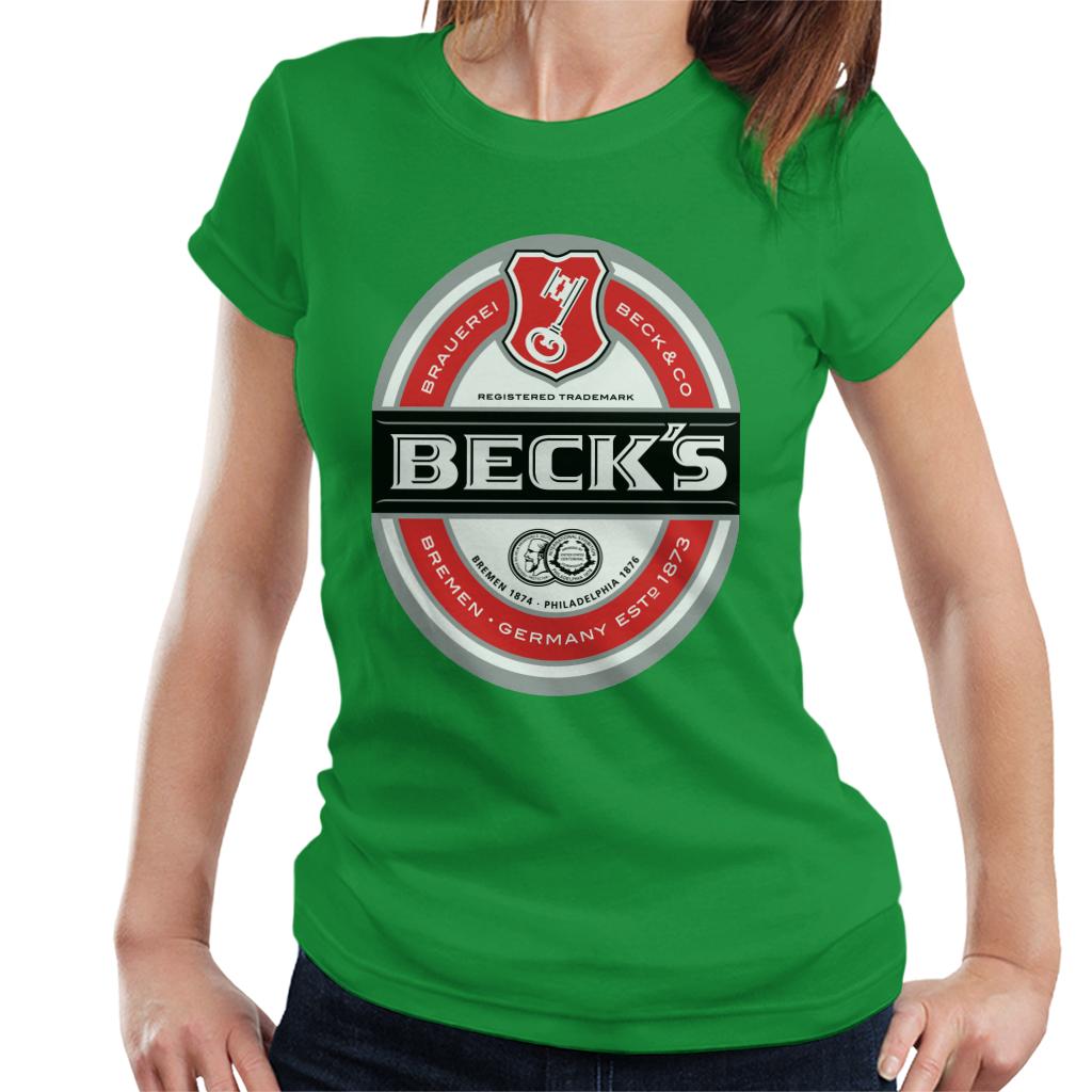 Beck's Brauerei Label Women's T-Shirt-ALL + EVERY