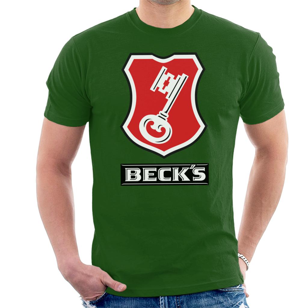 Beck's Logo Filled Red Key Men's T-Shirt-ALL + EVERY