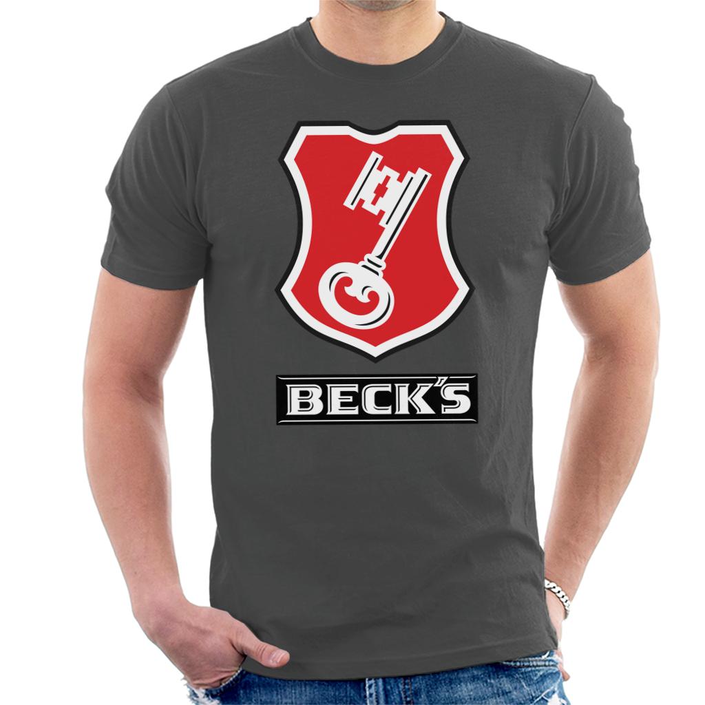 Beck's Logo Filled Red Key Men's T-Shirt-ALL + EVERY