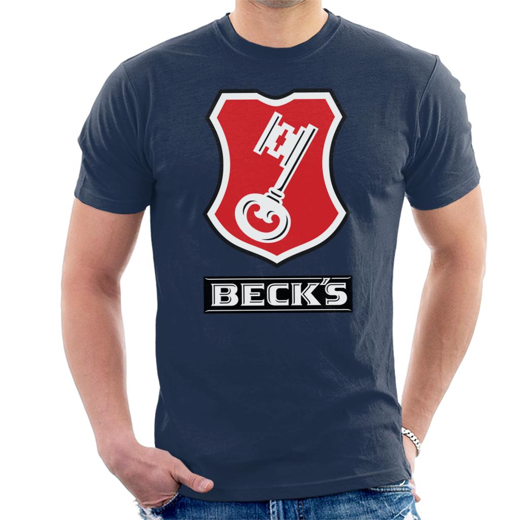 Beck's Logo Filled Red Key Men's T-Shirt-ALL + EVERY