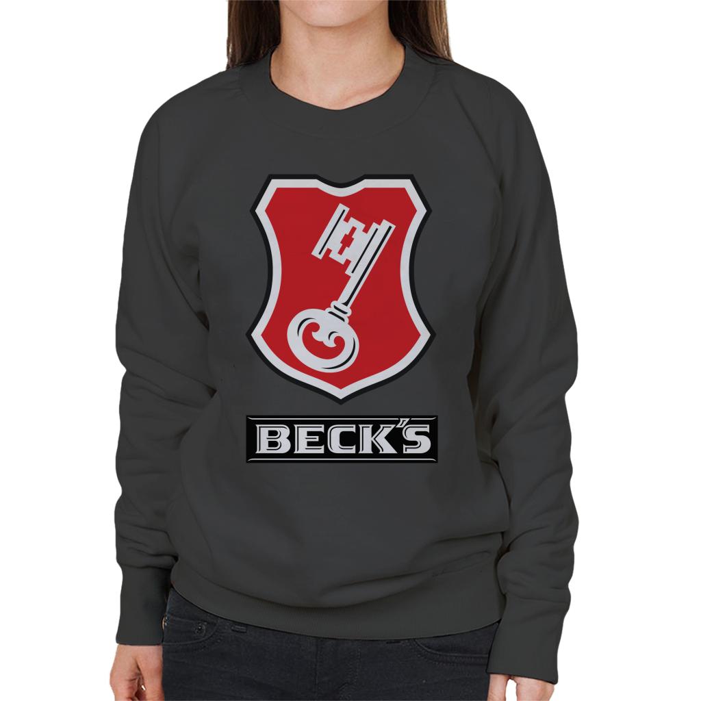 Beck's Logo Filled Red Key Women's Sweatshirt-ALL + EVERY