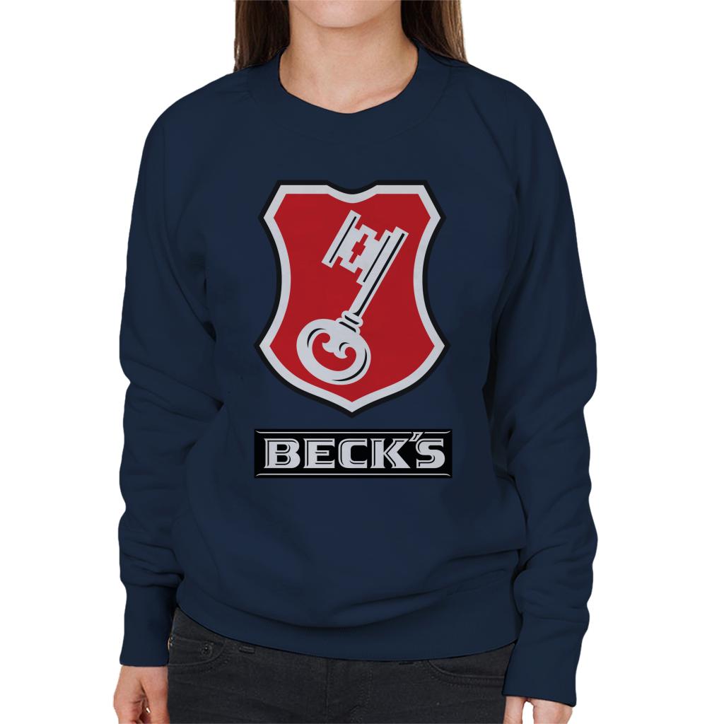 Beck's Logo Filled Red Key Women's Sweatshirt-ALL + EVERY