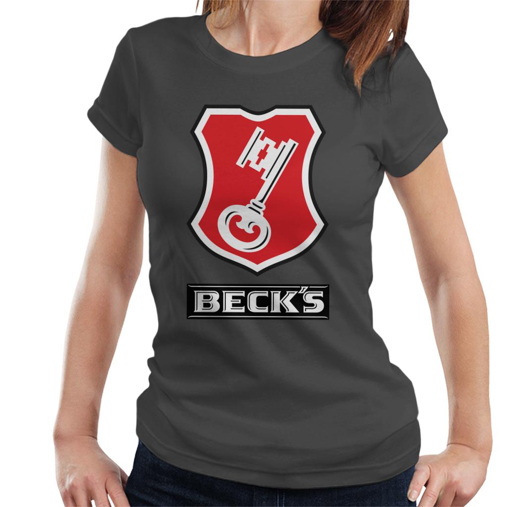 Beck's Logo Filled Red Key Women's T-Shirt-ALL + EVERY