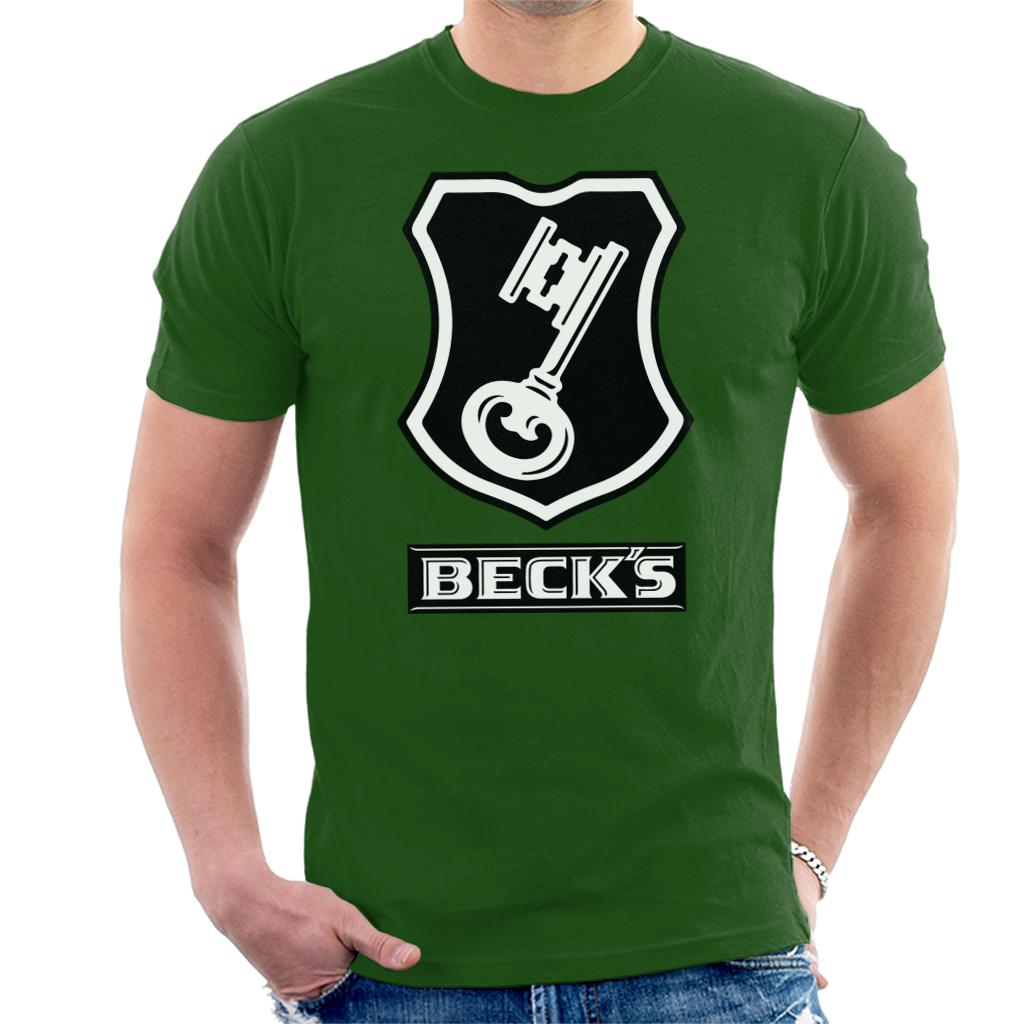 Beck's Logo Filled Black Key Men's T-Shirt-ALL + EVERY