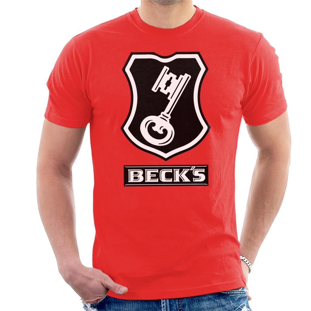 Beck's Logo Filled Black Key Men's T-Shirt-ALL + EVERY