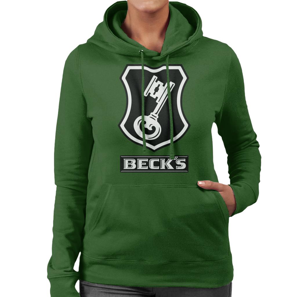 Beck's Logo Filled Black Key Women's Hooded Sweatshirt-ALL + EVERY