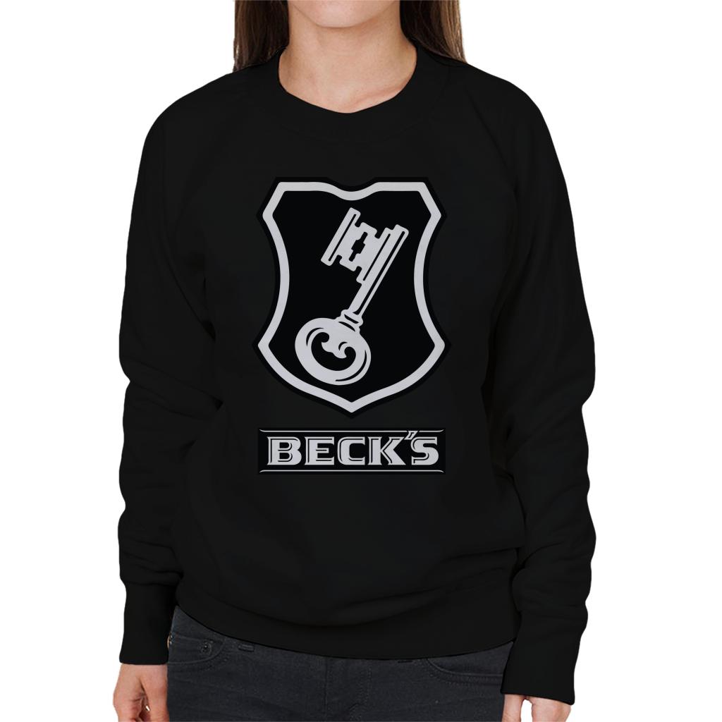 Beck's Logo Filled Black Key Women's Sweatshirt-ALL + EVERY