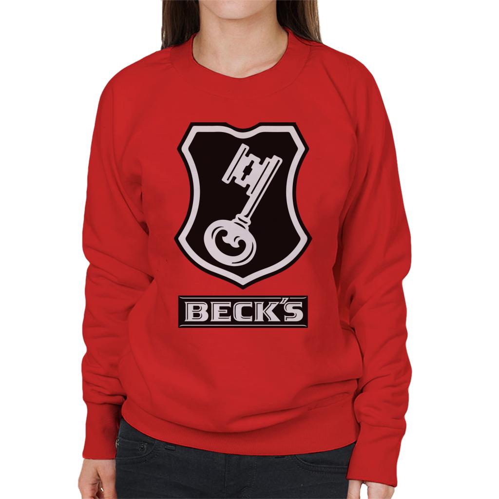 Beck's Logo Filled Black Key Women's Sweatshirt-ALL + EVERY