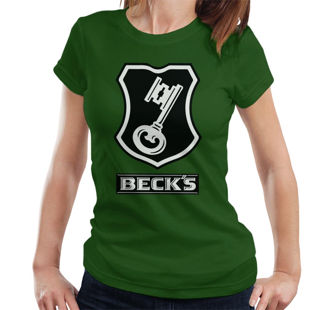 Beck's Logo Filled Black Key Women's T-Shirt-ALL + EVERY