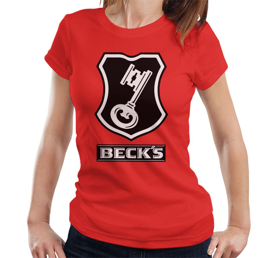 Beck's Logo Filled Black Key Women's T-Shirt-ALL + EVERY