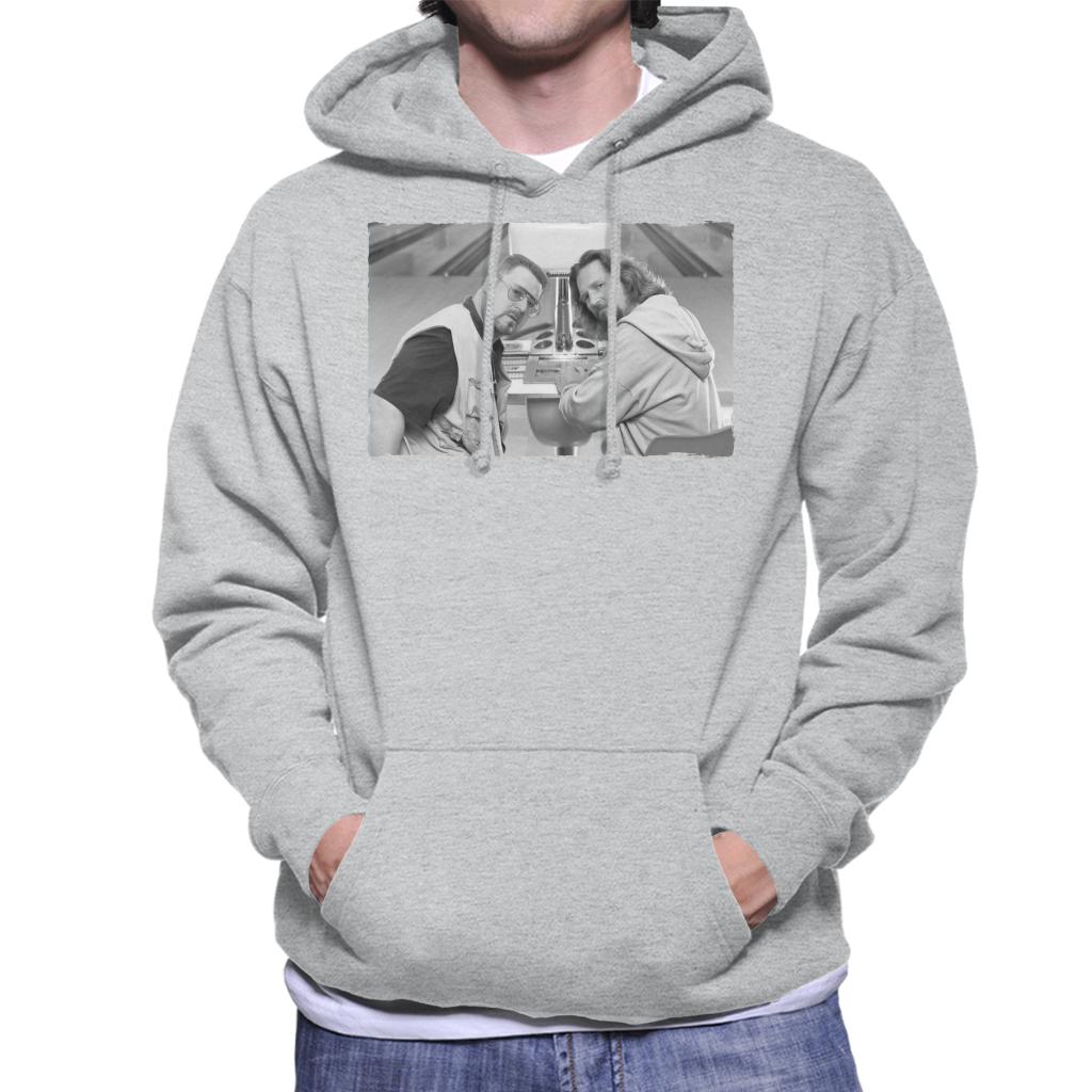 The Big Lebowski The Dude And Walter Bowling Alley Greyscale Men's Hooded Sweatshirt-ALL + EVERY