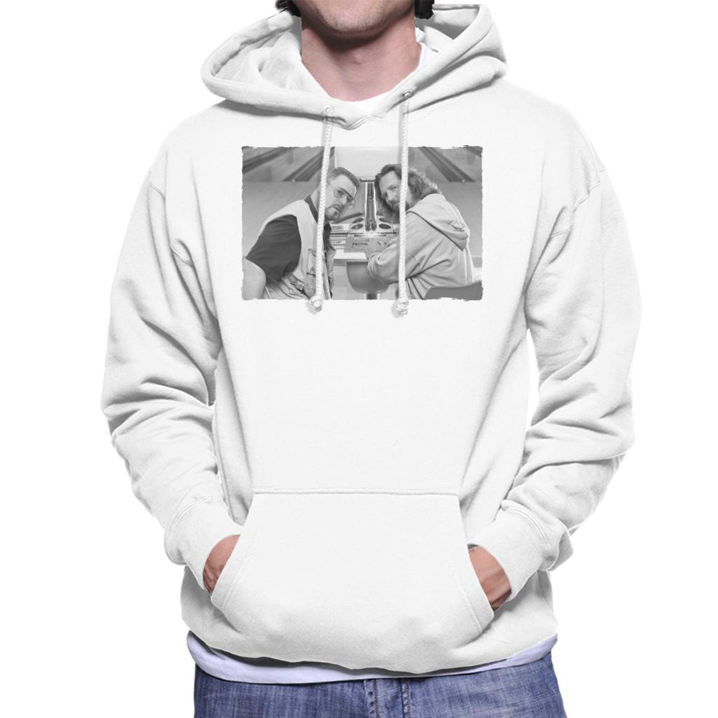 The Big Lebowski The Dude And Walter Bowling Alley Greyscale Men's Hooded Sweatshirt-ALL + EVERY