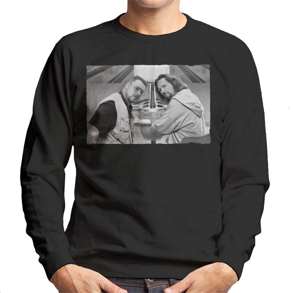 The Big Lebowski The Dude And Walter Bowling Alley Greyscale Men's Sweatshirt-ALL + EVERY