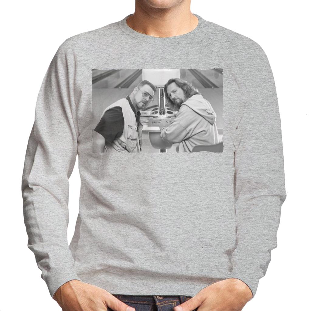 The Big Lebowski The Dude And Walter Bowling Alley Greyscale Men's Sweatshirt-ALL + EVERY