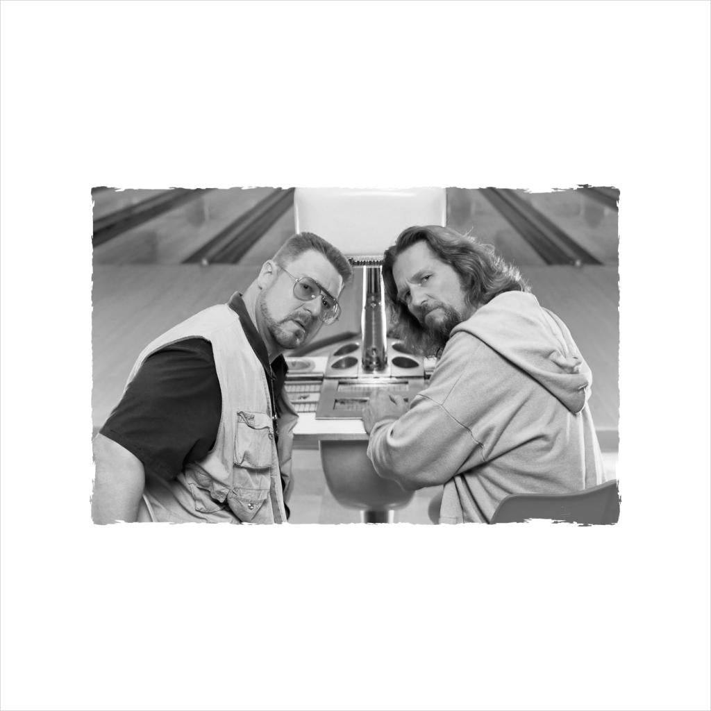 The Big Lebowski The Dude And Walter Bowling Alley Greyscale Men's Hooded Sweatshirt-ALL + EVERY