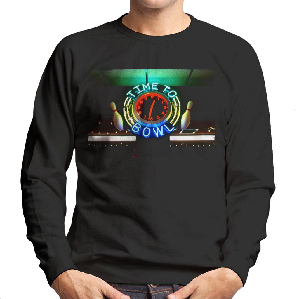 The Big Lebowski Time To Bowl Neon Sign Men's Sweatshirt-ALL + EVERY