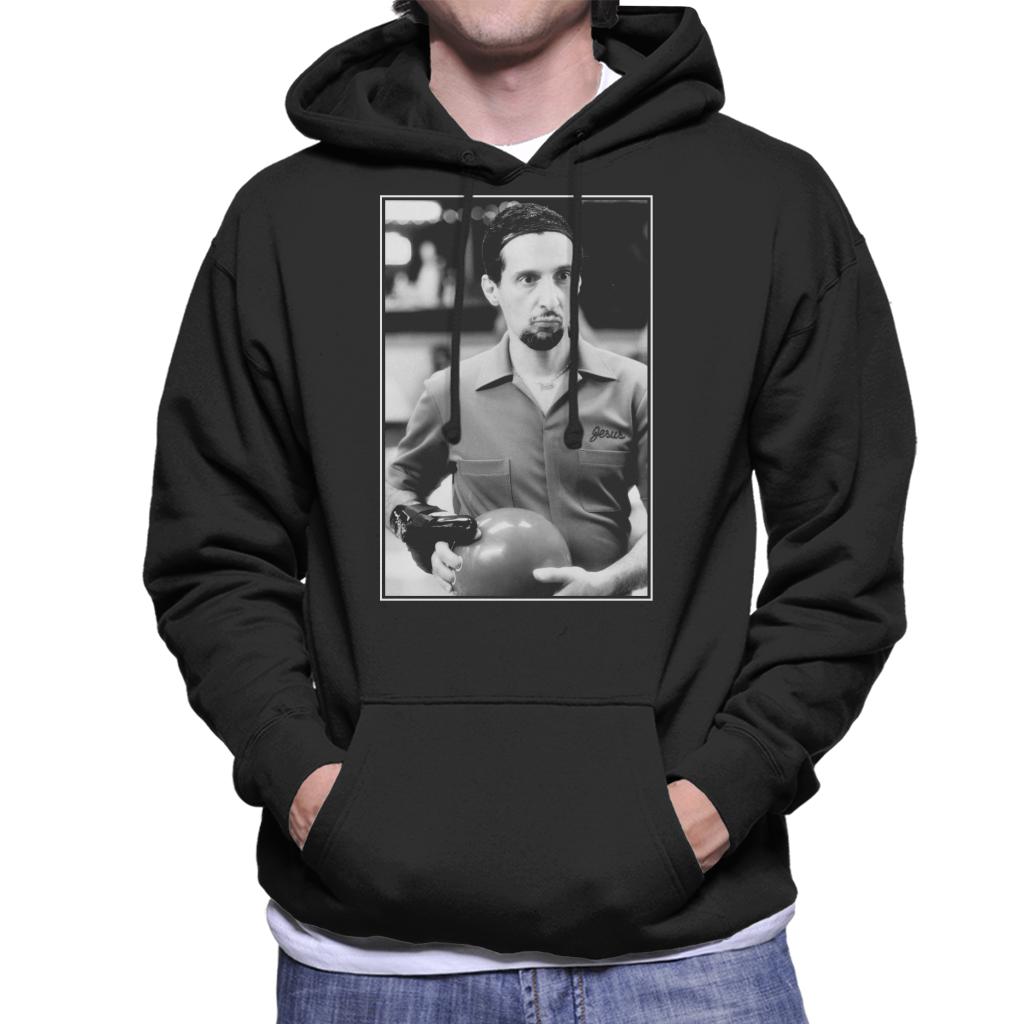 The Big Lebowski Jesus Bowling Greyscale Men's Hooded Sweatshirt-ALL + EVERY