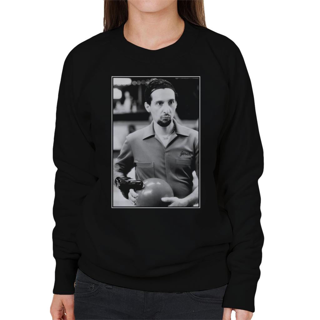 The Big Lebowski Jesus Bowling Greyscale Women's Sweatshirt-ALL + EVERY