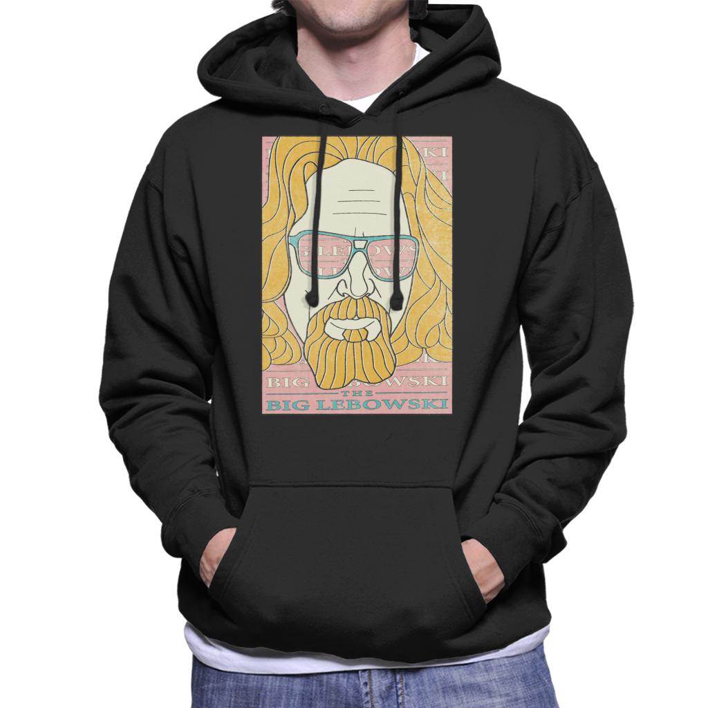 The Big Lebowski Retro Ink Lines Men's Hooded Sweatshirt-ALL + EVERY