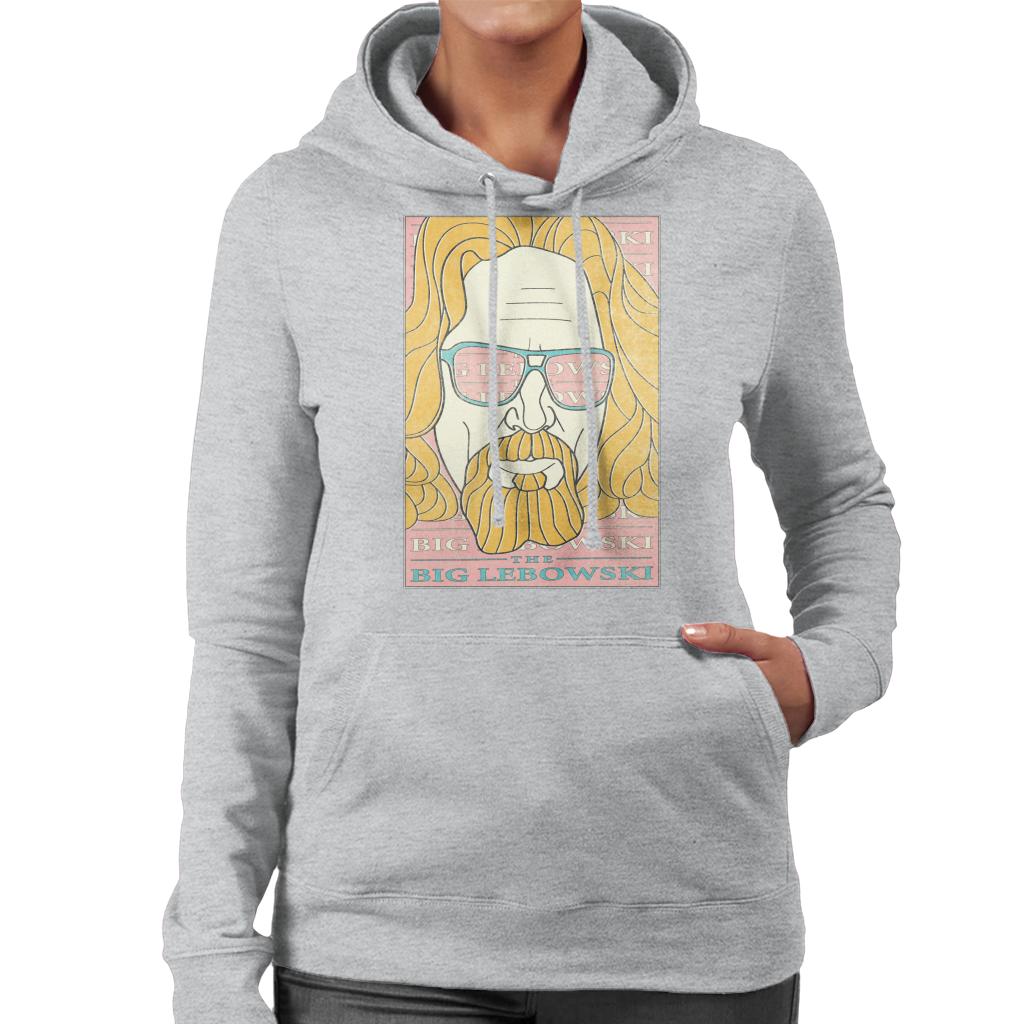 The Big Lebowski Retro Ink Lines Women's Hooded Sweatshirt-ALL + EVERY