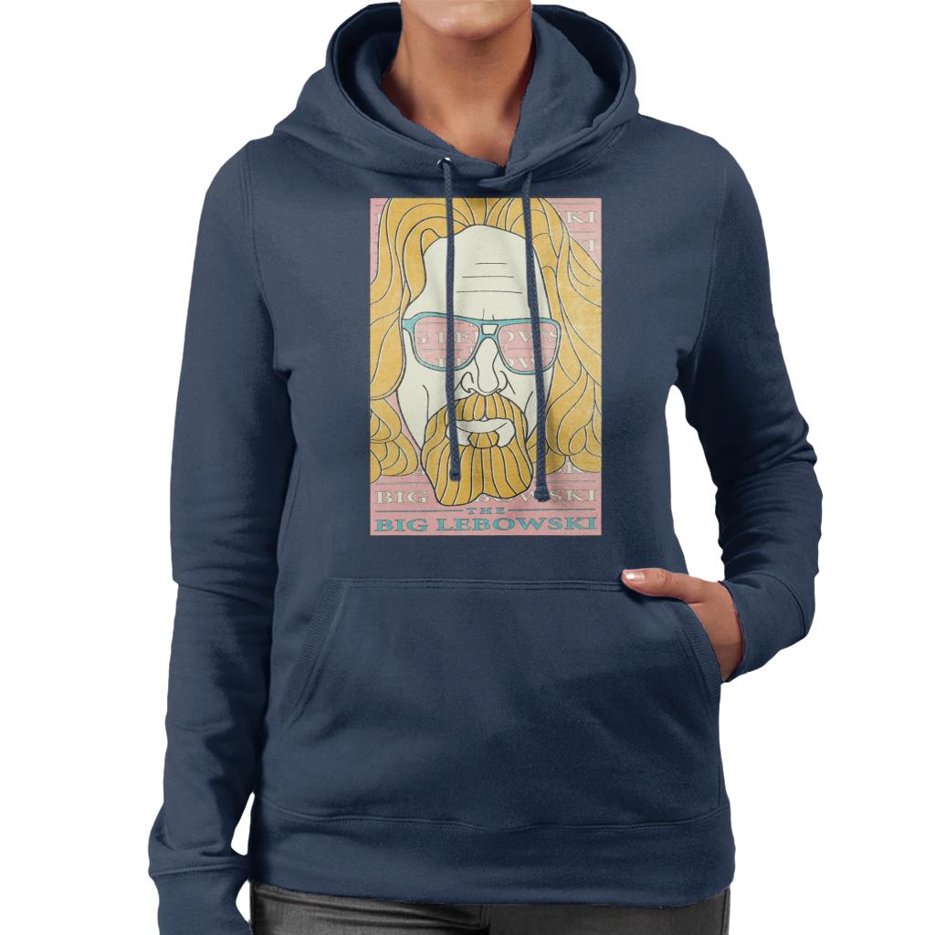 The Big Lebowski Retro Ink Lines Women's Hooded Sweatshirt-ALL + EVERY