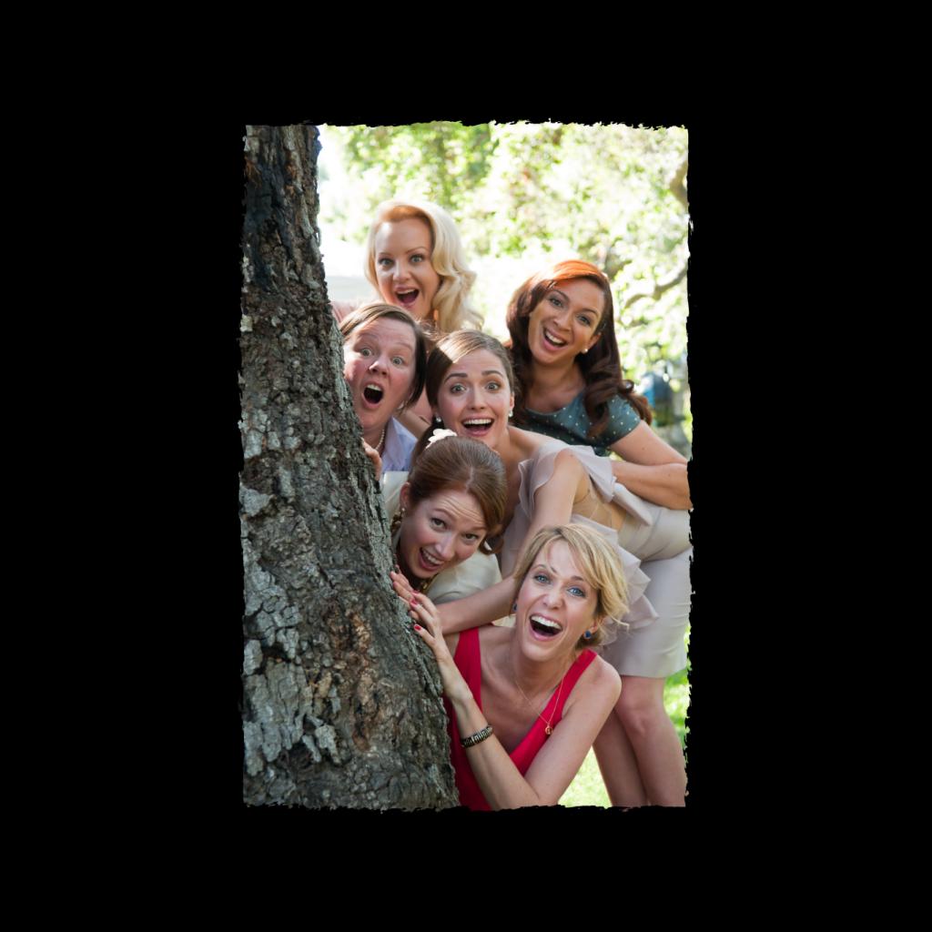 Bridesmaids Bridal Party Around Tree Men's T-Shirt-ALL + EVERY