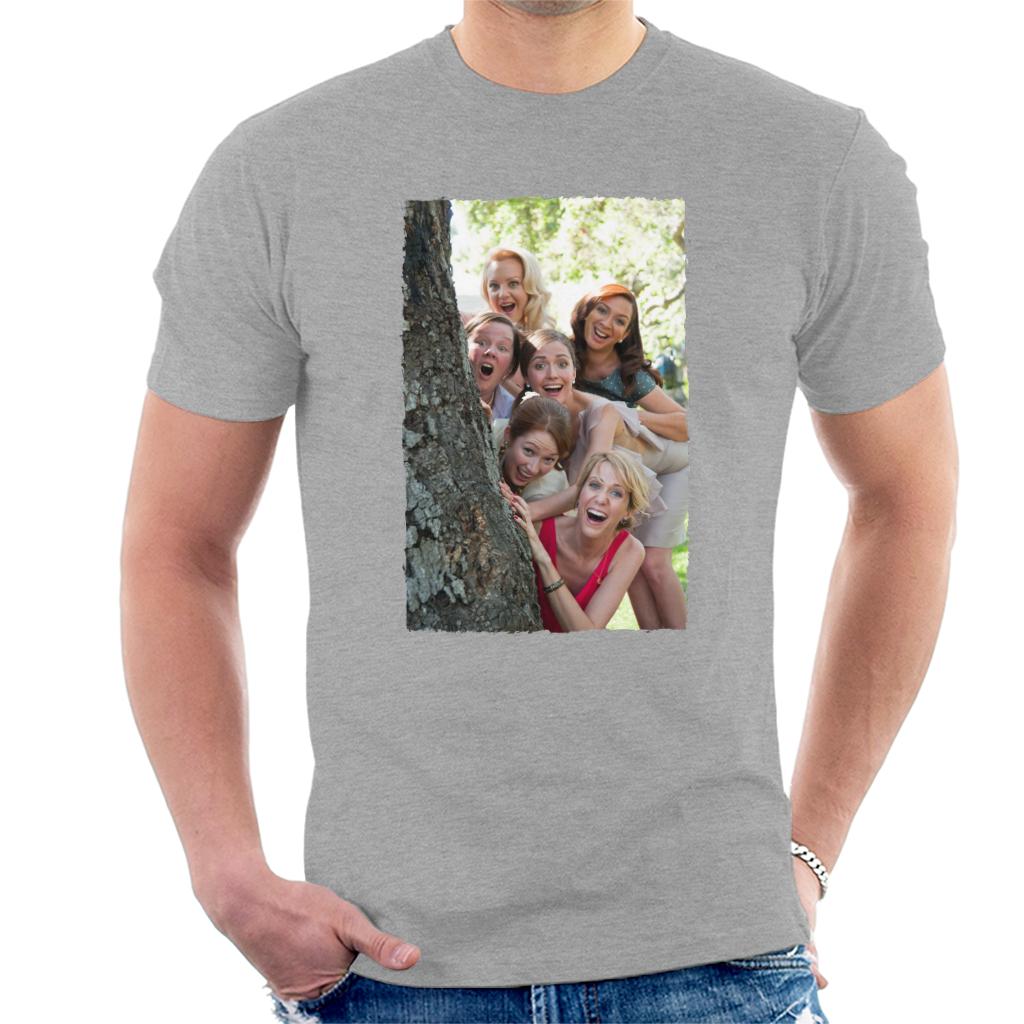 Bridesmaids Bridal Party Around Tree Men's T-Shirt-ALL + EVERY