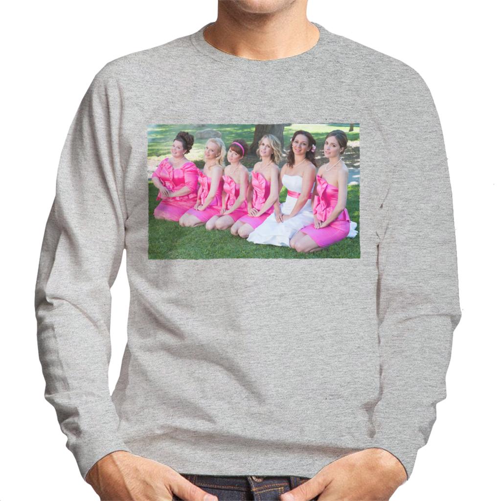 Bridesmaids Bridal Party Photo Kneeling On Lawn Men's Sweatshirt-ALL + EVERY