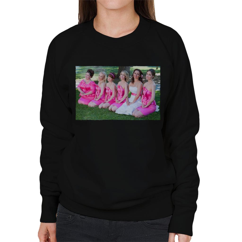 Bridesmaids Bridal Party Photo Kneeling On Lawn Women's Sweatshirt-ALL + EVERY