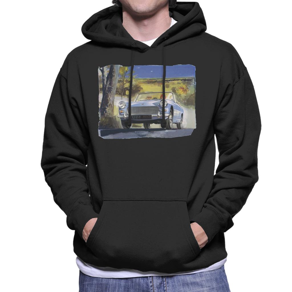 Austin Healey Countryside Background British Motor Heritage Men's Hooded Sweatshirt-ALL + EVERY