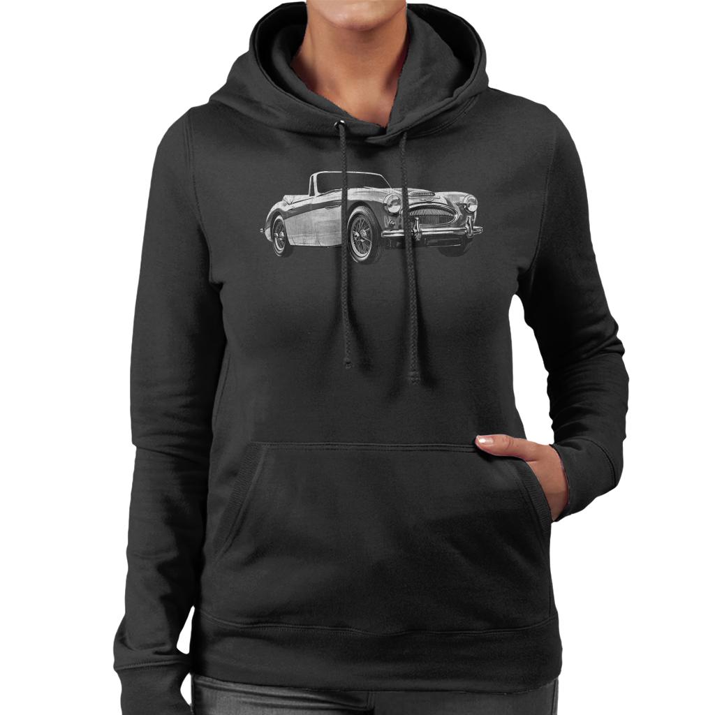 Austin Healey Grey British Motor Heritage Women's Hooded Sweatshirt-ALL + EVERY