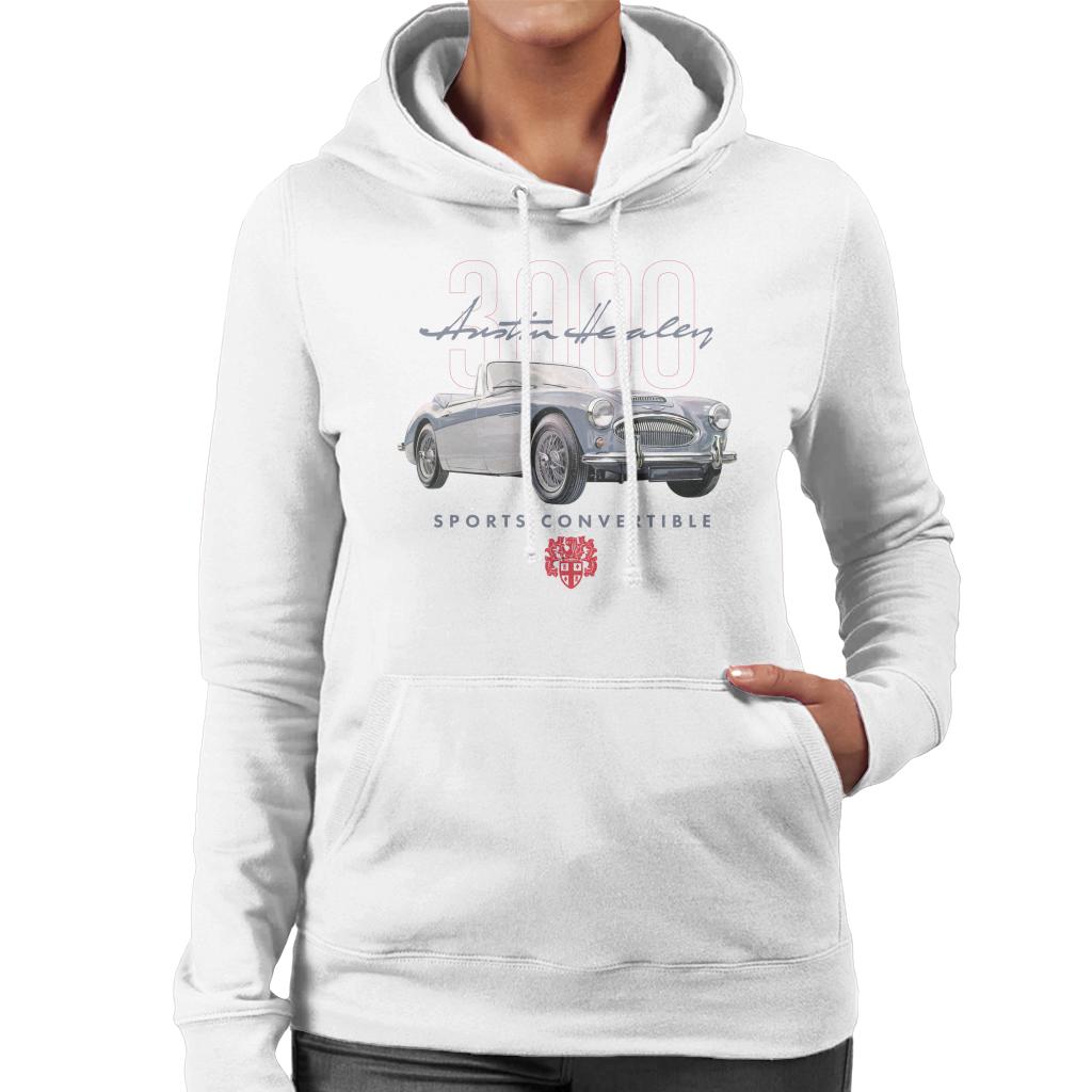 Austin Healey 3000 Convertible British Motor Heritage Women's Hooded Sweatshirt-ALL + EVERY