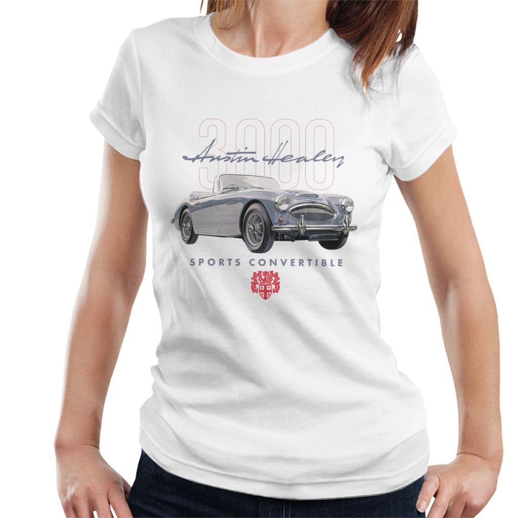 Austin Healey 3000 Convertible British Motor Heritage Women's T-Shirt-ALL + EVERY