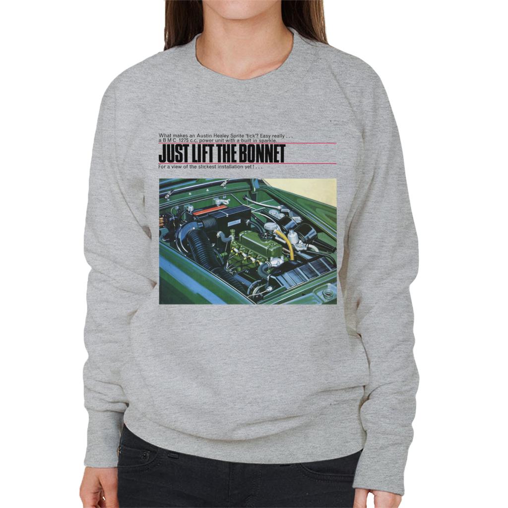 Austin Healey Just Lift The Bonnet British Motor Heritage Women's Sweatshirt-ALL + EVERY