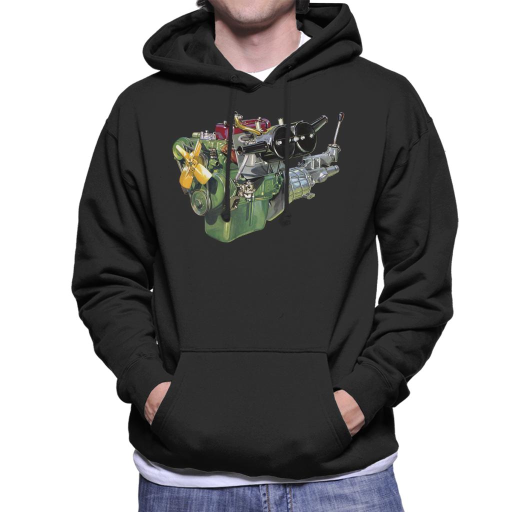 Austin Healey Engine British Motor Heritage Men's Hooded Sweatshirt-ALL + EVERY