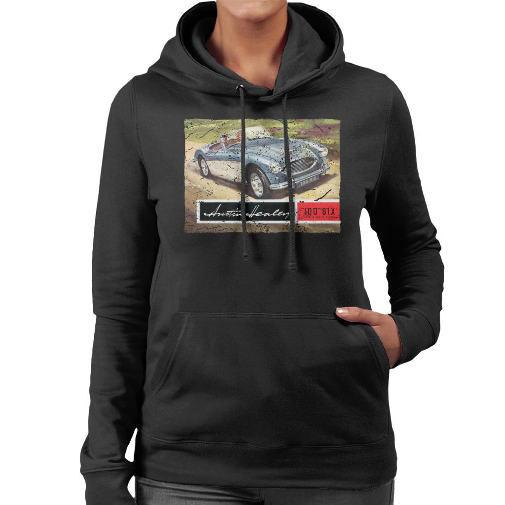 Austin Healey Country Road British Motor Heritage Women's Hooded Sweatshirt-ALL + EVERY