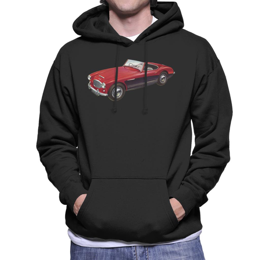 Austin Healey 3000 Mark II Red British Motor Heritage Men's Hooded Sweatshirt-ALL + EVERY