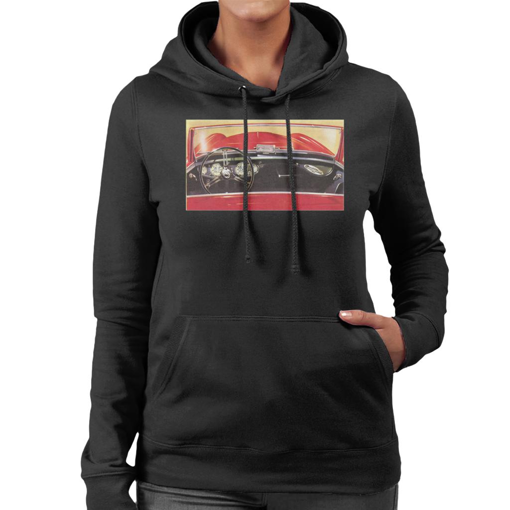 Austin Healey Drivers Seat British Motor Heritage Women's Hooded Sweatshirt-ALL + EVERY