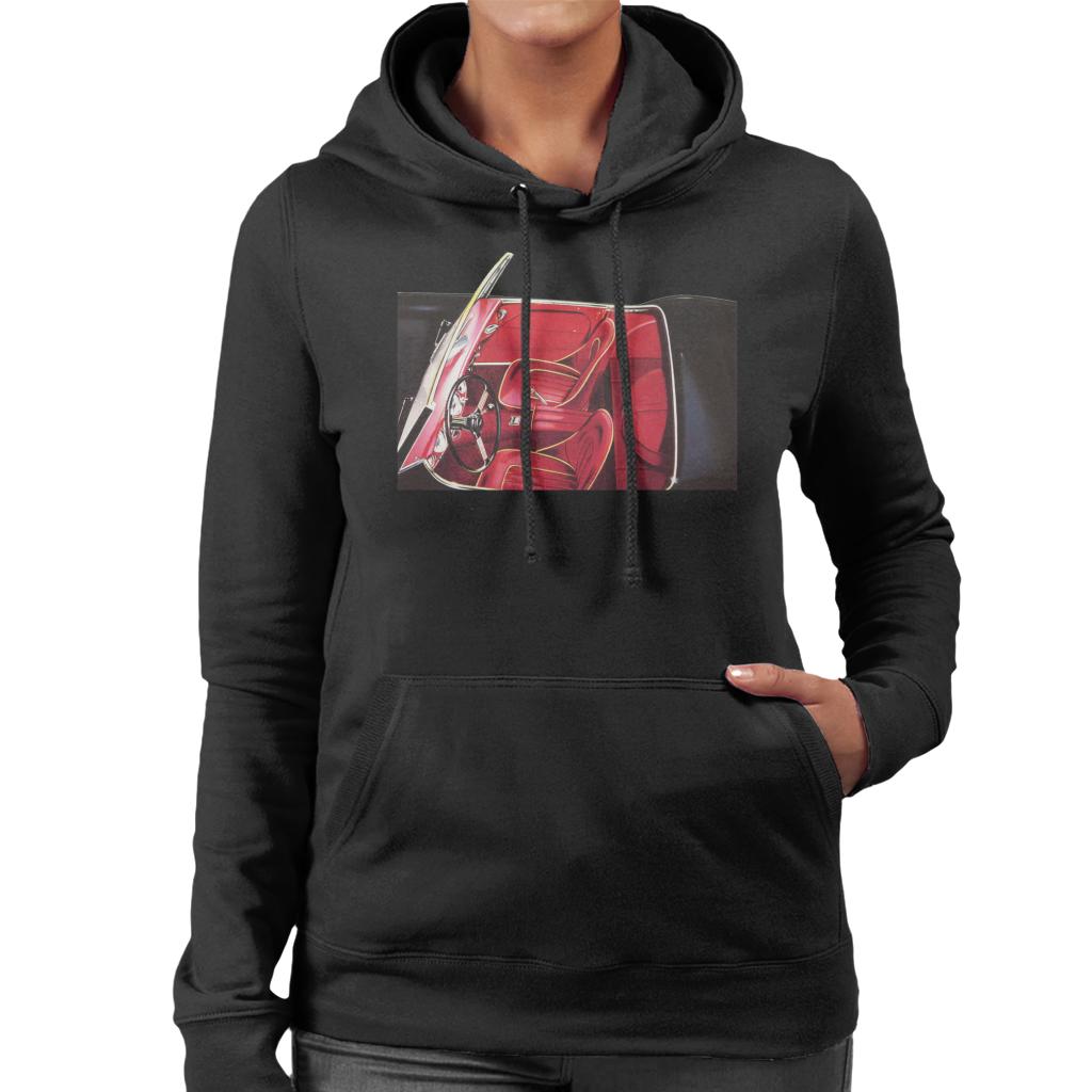 Austin Healey View Of Seats British Motor Heritage Women's Hooded Sweatshirt-ALL + EVERY