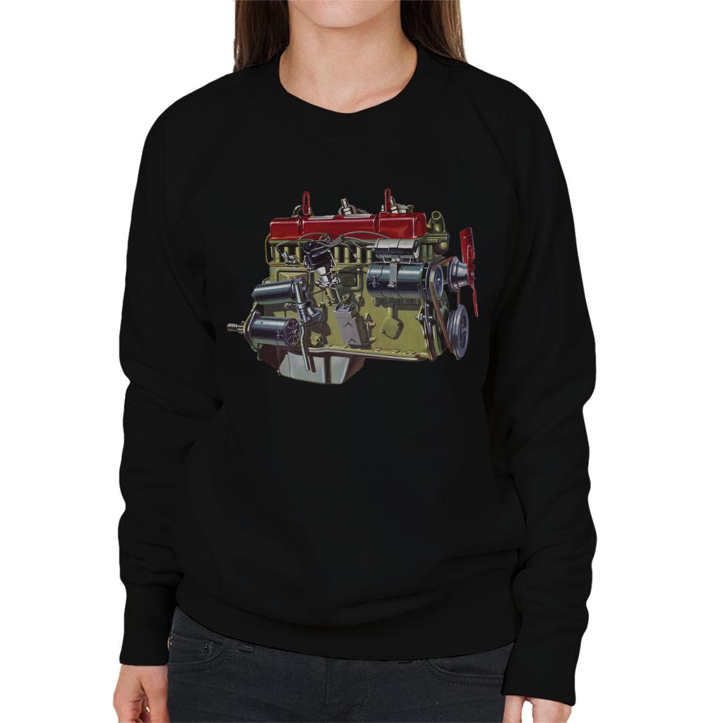 Austin Healey Side View Of Engine British Motor Heritage Women's Sweatshirt-ALL + EVERY