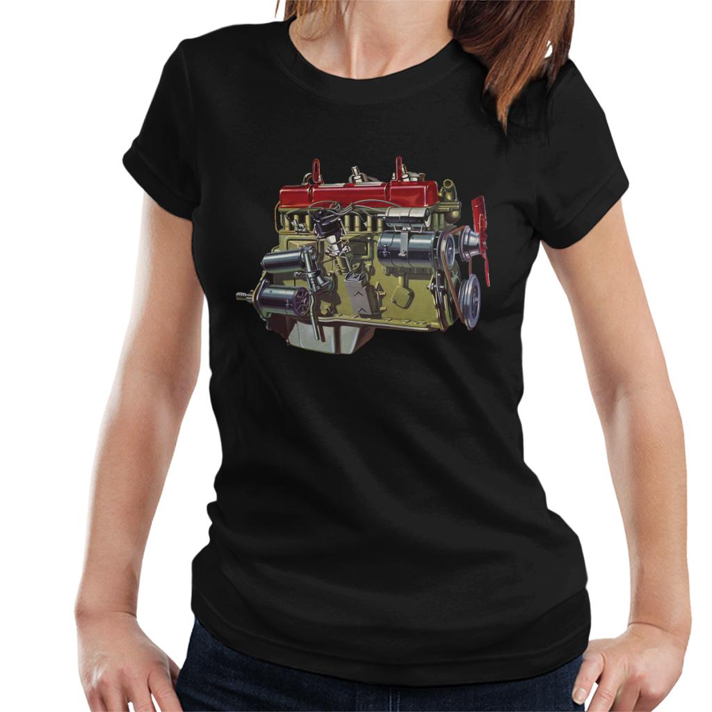 Austin Healey Side View Of Engine British Motor Heritage Women's T-Shirt-ALL + EVERY