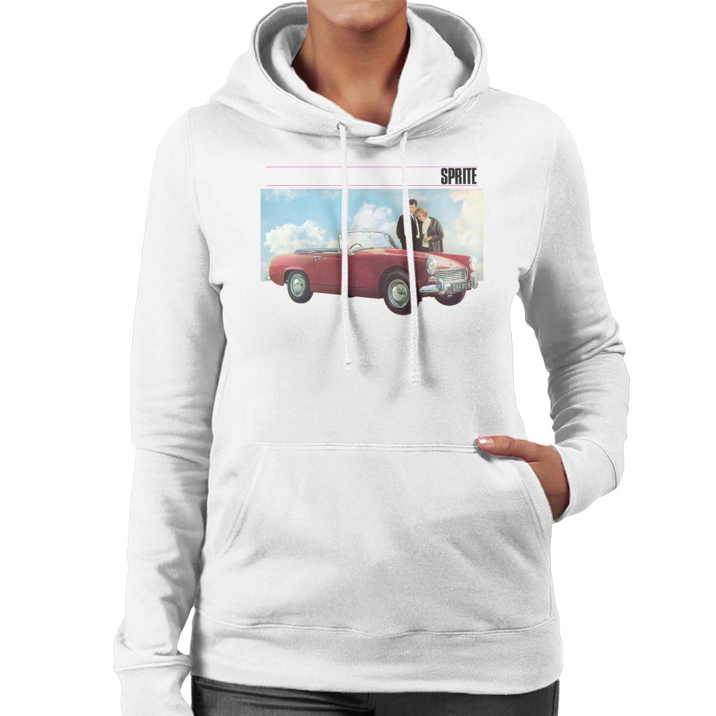 Austin Healey Sprite Mark IV Admired By Couple British Motor Heritage Women's Hooded Sweatshirt-ALL + EVERY