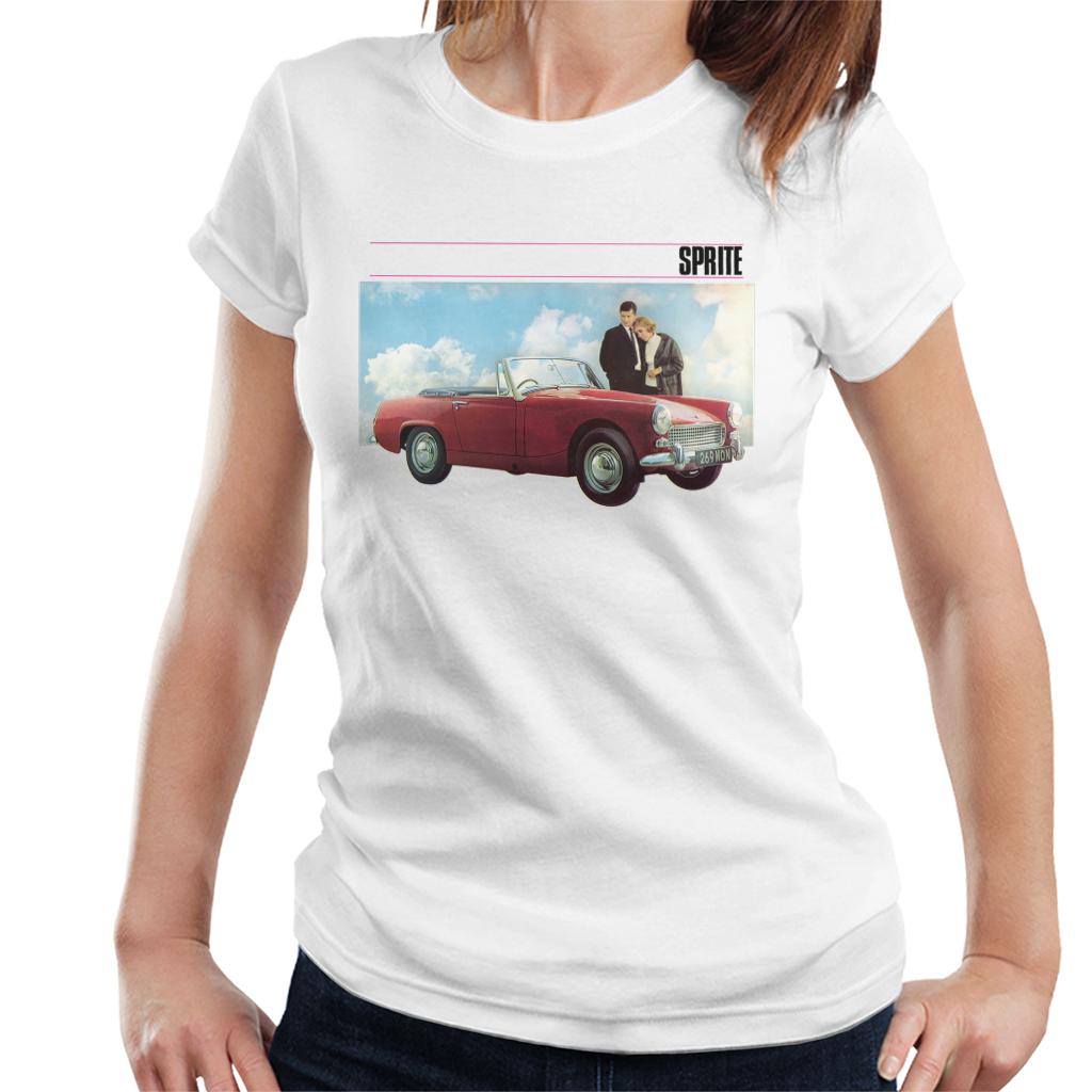 Austin Healey Sprite Mark IV Admired By Couple British Motor Heritage Women's T-Shirt-ALL + EVERY