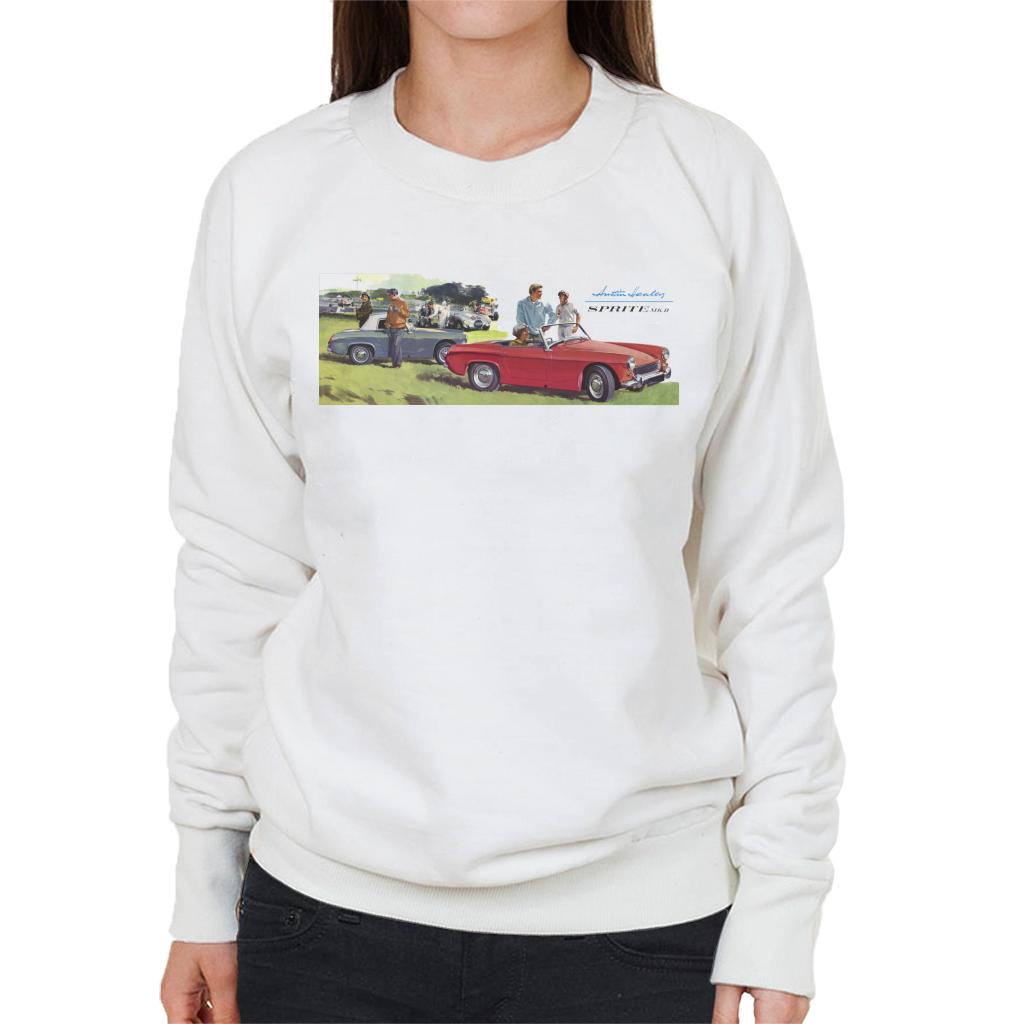 Austin Healey Sprite Mk II Race Day British Motor Heritage Women's Sweatshirt-ALL + EVERY