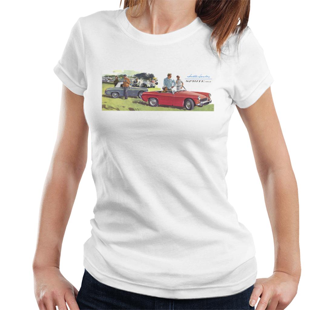 Austin Healey Sprite Mk II Race Day British Motor Heritage Women's T-Shirt-ALL + EVERY