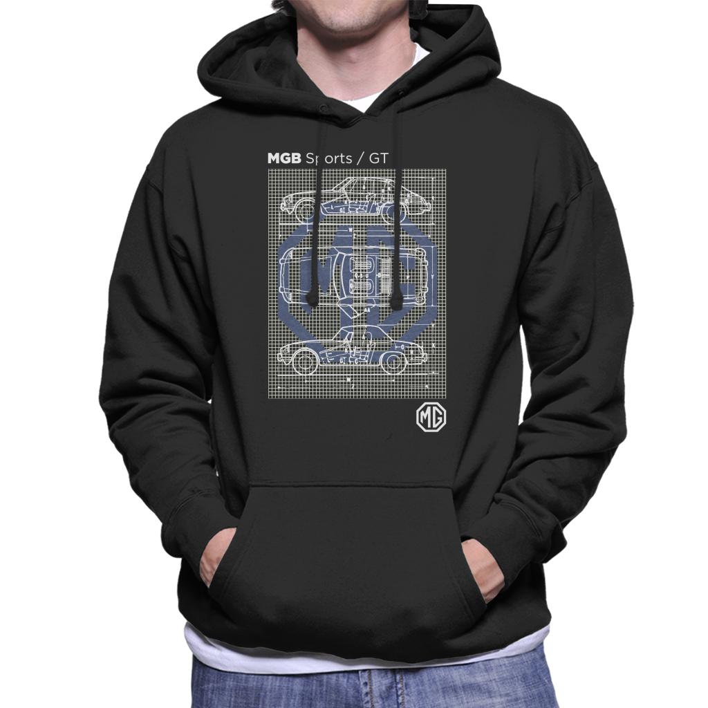 MG B Sports GT British Motor Heritage Men's Hooded Sweatshirt-ALL + EVERY