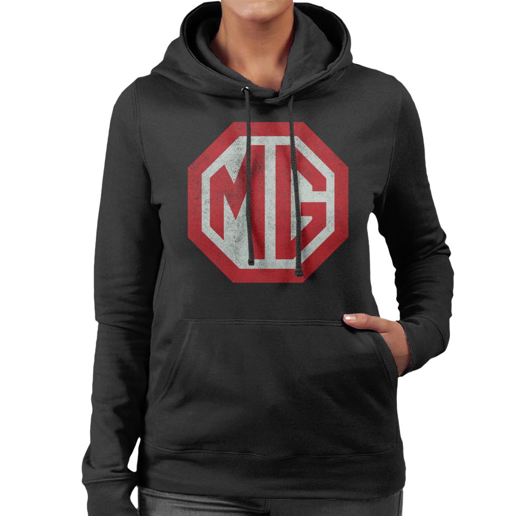 MG Classic Logo British Motor Heritage Women's Hooded Sweatshirt-ALL + EVERY