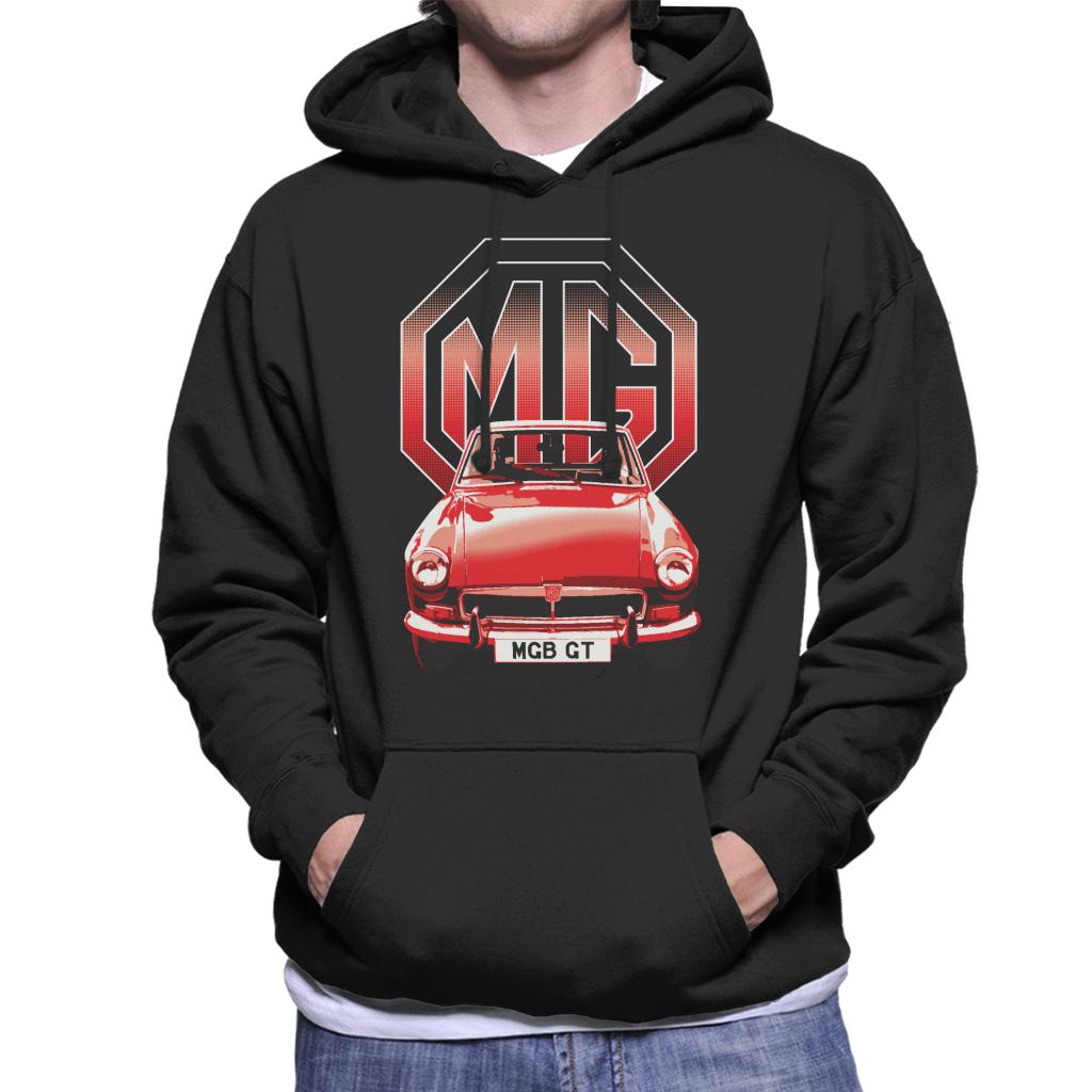 MG B GT Red British Motor Heritage Men's Hooded Sweatshirt-ALL + EVERY